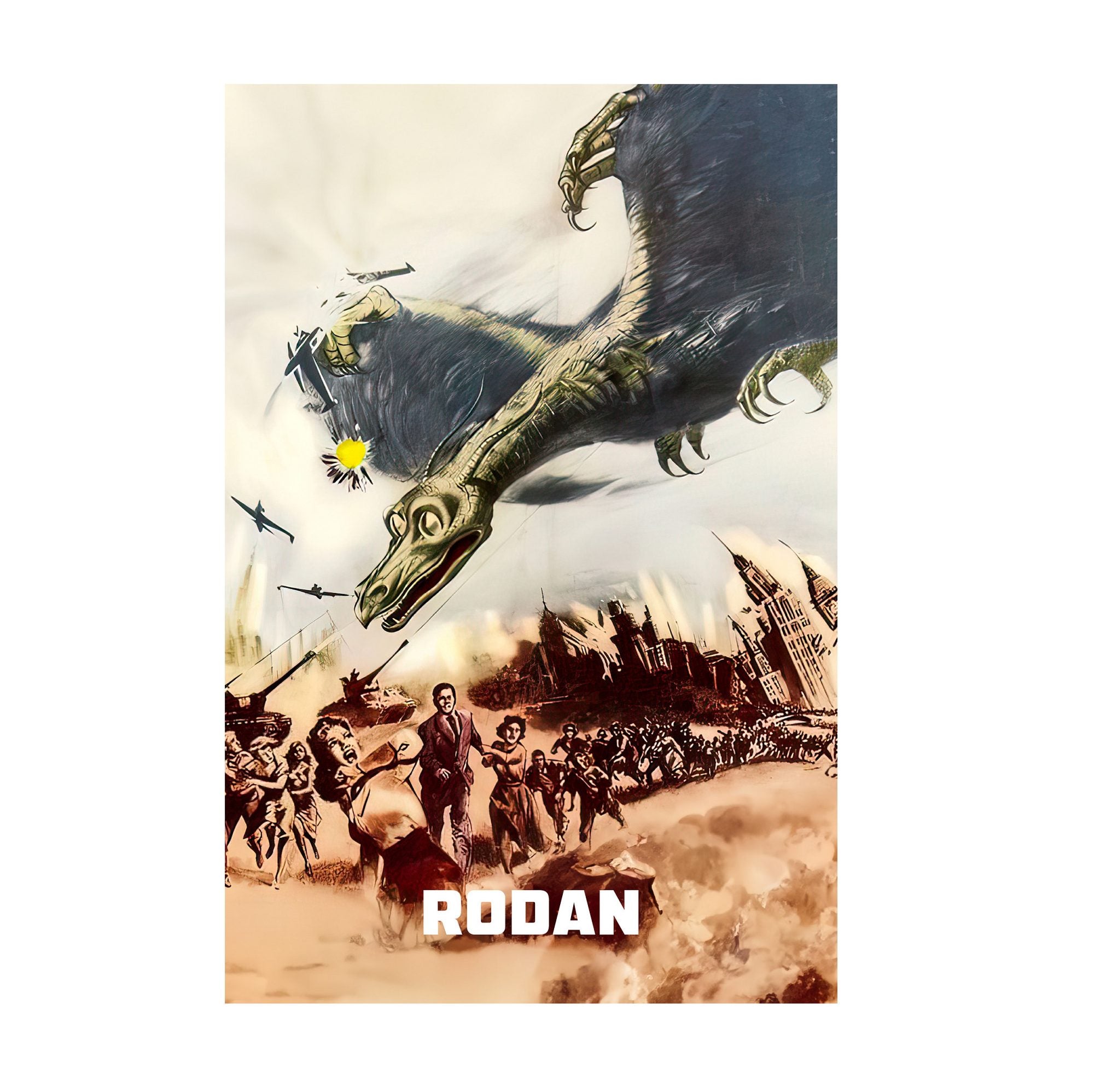 Rodan (1956) Movie Illustrated Art poster print